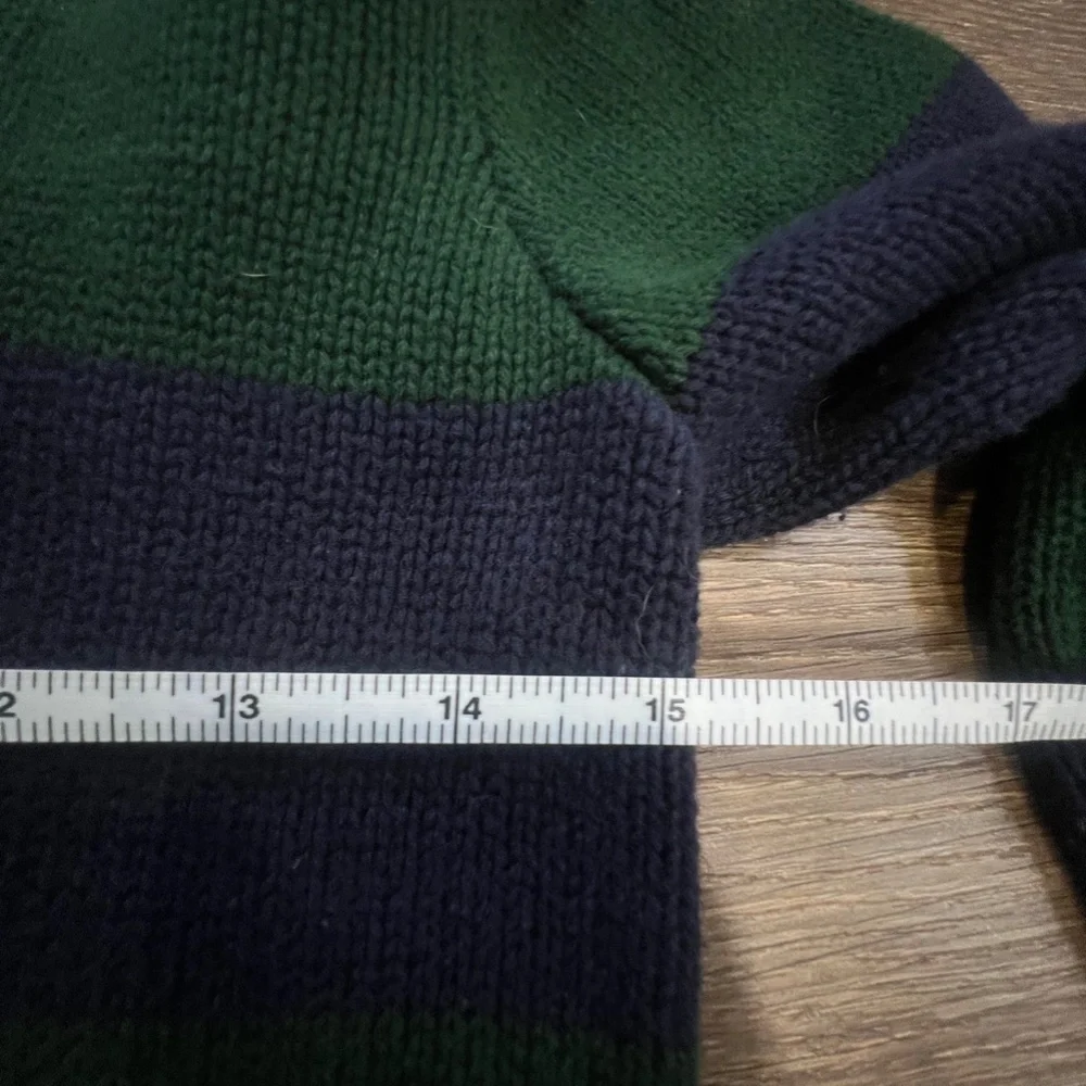 Polo Ralph Lauren Boy's Quarter Zip Striped Sweater, Blue/Green Stripes, 10-12 - Picture 7 of 9